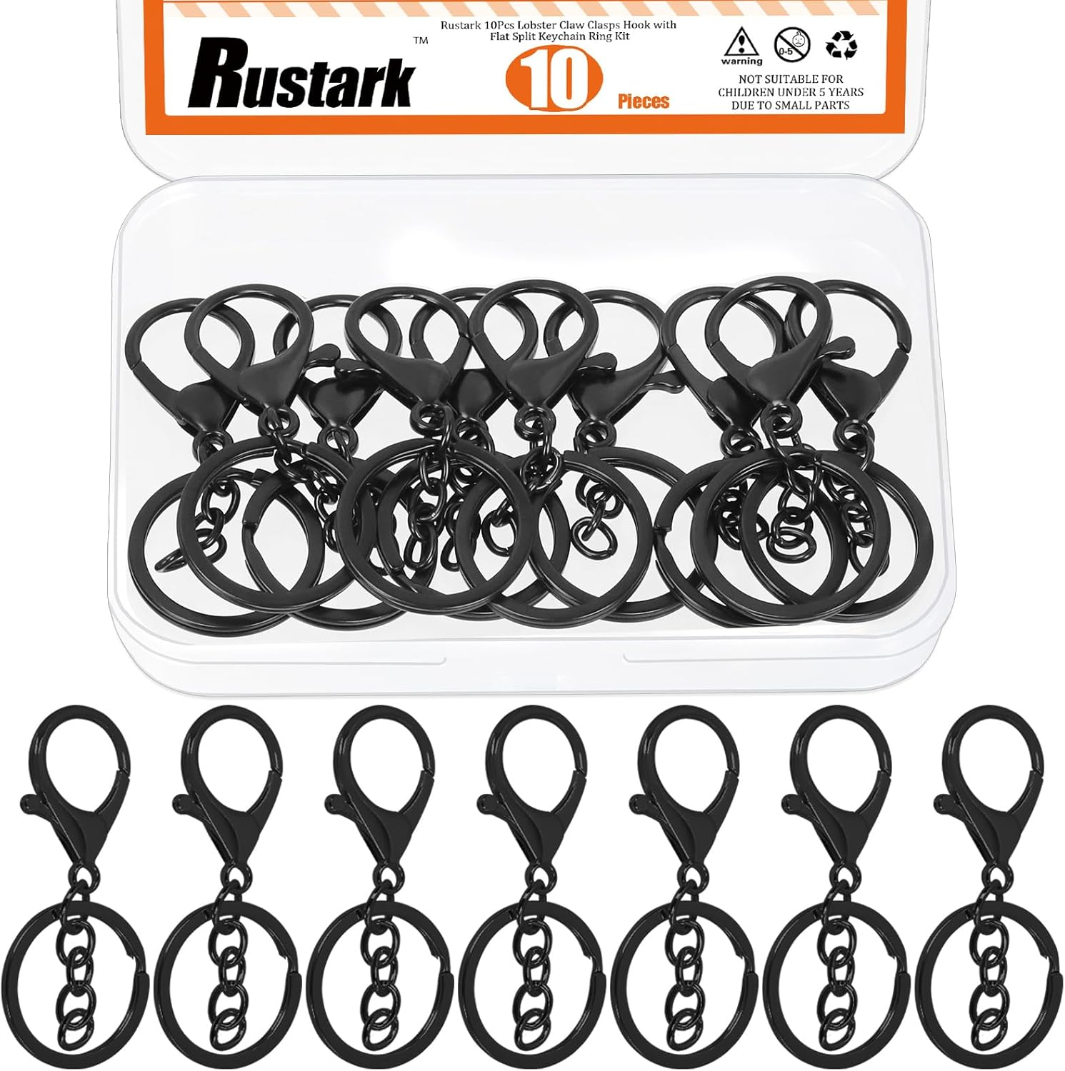 28Pcs 7 Colors Lobster Claw Clasp Keychain Set Swivel Snap Hooks with Key Chain Rings Swivel Trigger Clips with Flat Split Ring Keychain Making Kit for DIY Craft Jewelry Making