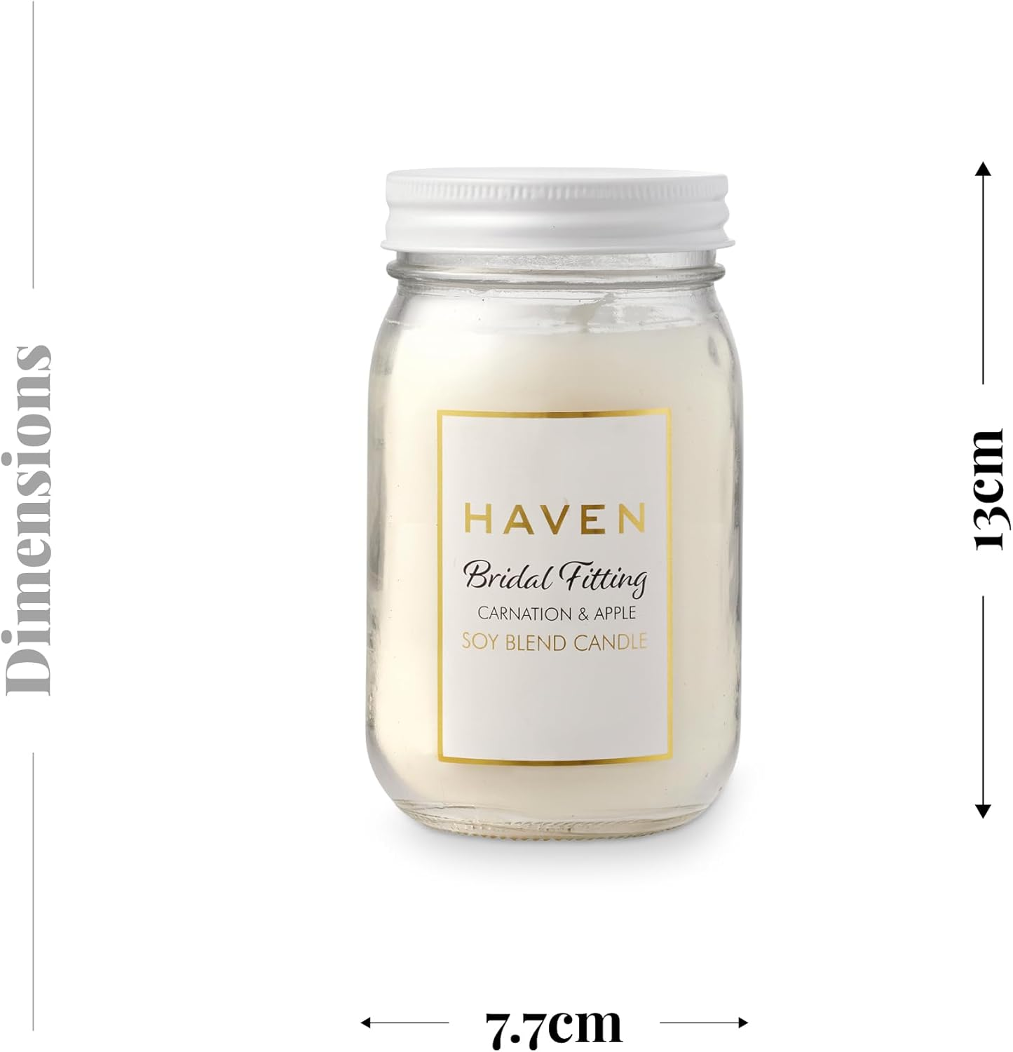 Haven Carnation & Apple Scented Candle - Natural, Non-Toxic Soy Wax Blend Candle in Glass Jar with White Lid - Aromatherapy Candle for Home Decor & Fragrance image number 5
