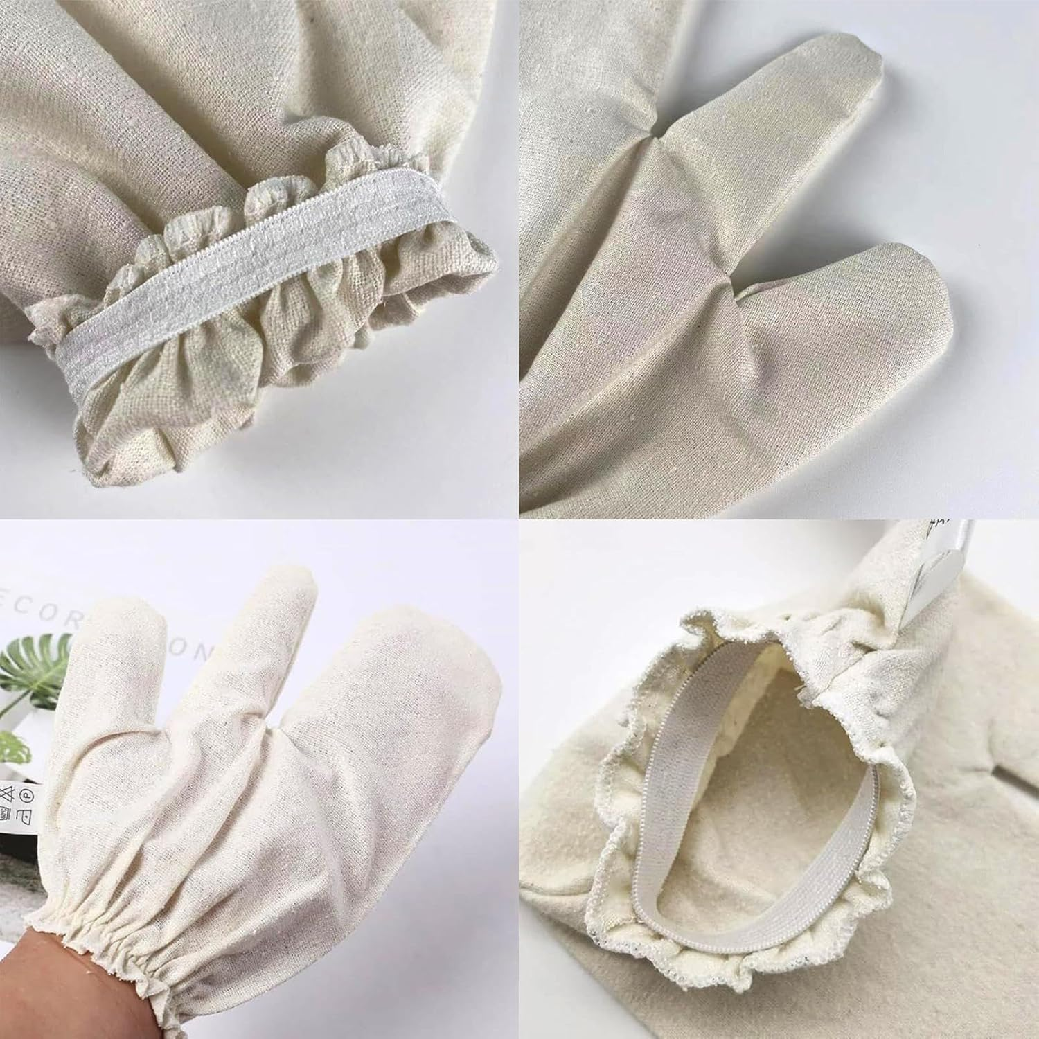Raw Silk Gloves Ayurvedic Massaging Mitts Dry Massage Brush Bath Scrubbing Shower Bamboo Fiber Body Cleaning Cloth Sponges Dead Skin Remover for Wet Dry Brushing Bath Spa Massage Face image number 1