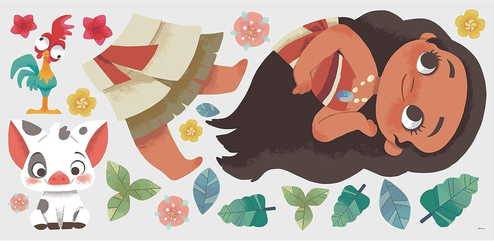 Roommates RMK4236GM Vintage Moana Peel and Stick Wall Decal, Brown, Green, Red image number 2