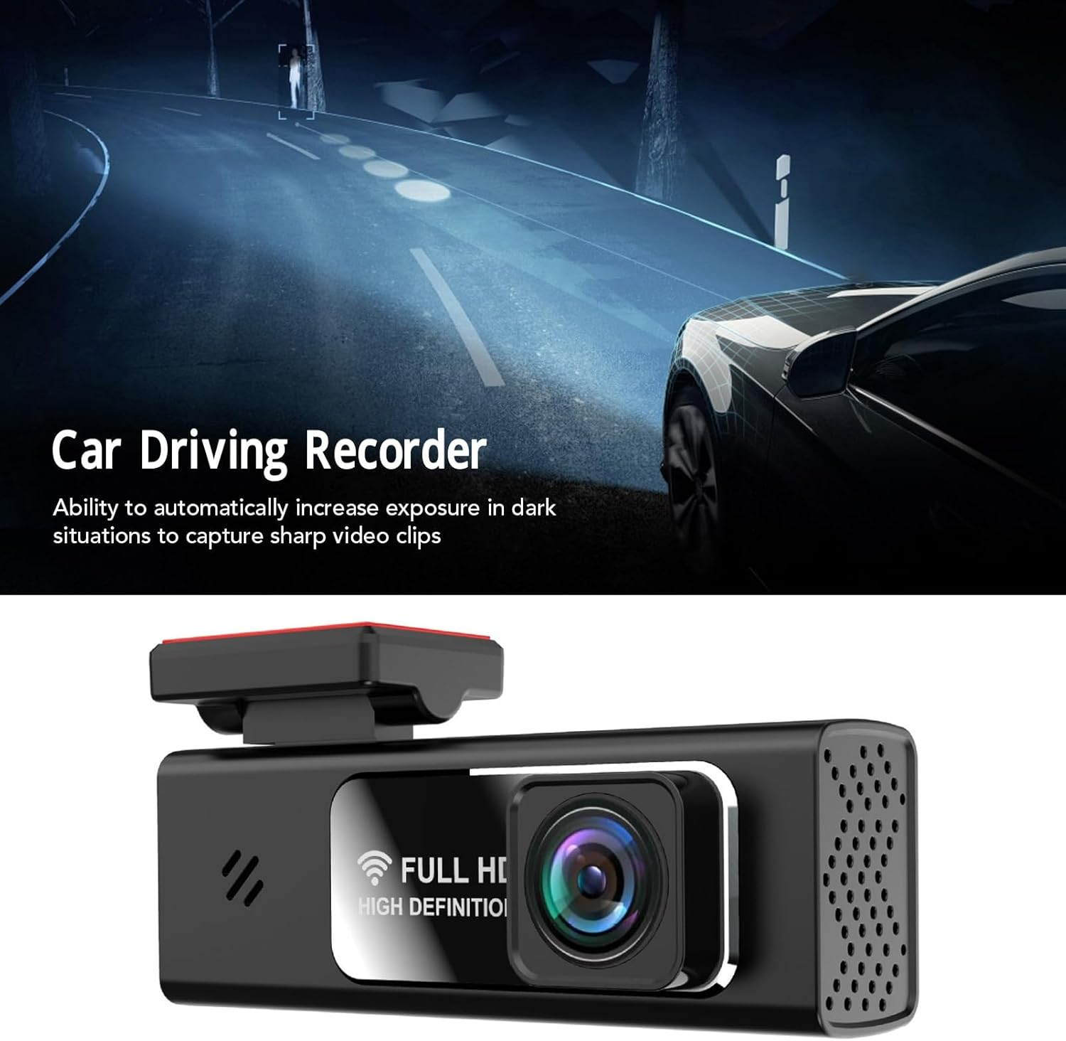 Wifi Dash Cam FHD 1080 Car Camera, Front Dash Camera for Cars, Compact Dashboard Camera with APP, 140&deg; Wide Angle, Loop Recording, IR Night Vision, Support 128GB Max image number 2