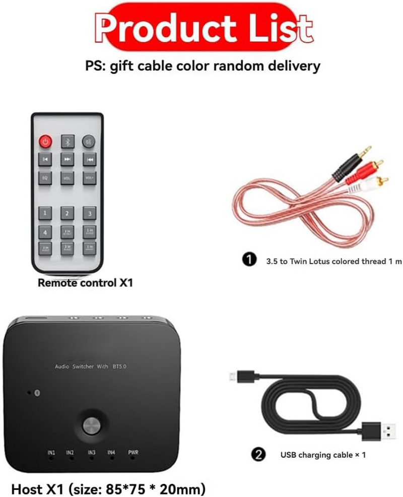 Snblzhef AU3401 3.5Mm Audio Adapter Switcher Laptop Tablet Remote Control Bluetooth-Compatible Receiver Switch Box Converter