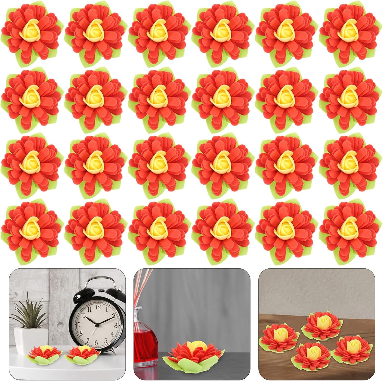 LALAFINA 50Pcs Aromatherapy Flowers Car Cabinet Aroma Diffusers Fragrance Artificial Flower Decoration for Office Bathroom Desk image number 1