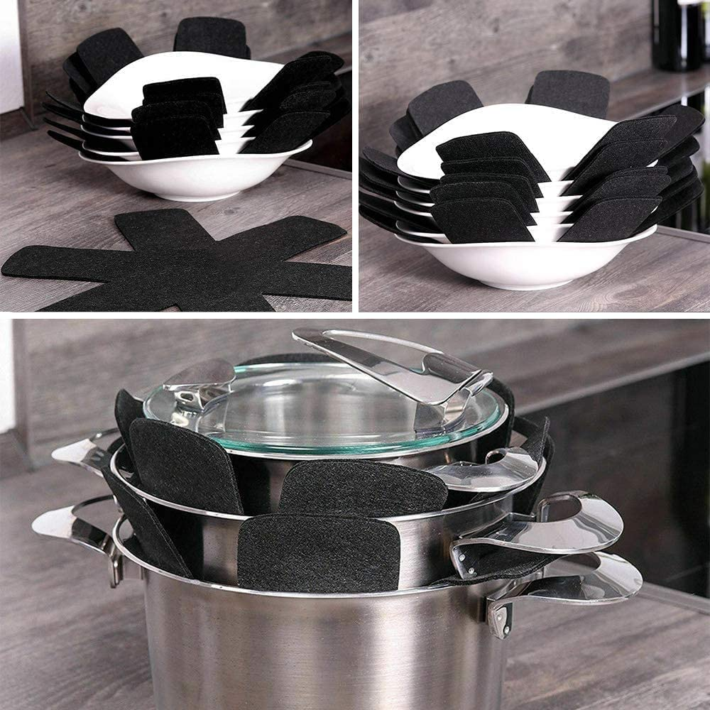 12 Pot and Pan Protectors, 12 and 3 Different Sizes, Set of Pot and Pan Protectors, Non-Slip Separator to Prevent Scratches or Scratches When Stacked image number 5