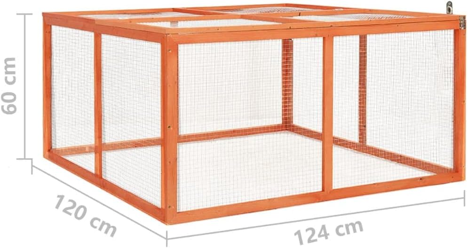 Rabbit Hutch Indoor Bunny Cage Wooden Rabbit House Bunny Hutch Rabbit Cage for Small to Medium Animals, Outdoor Farm Use, 124X120X60 Cm Solid Firwood image number 3