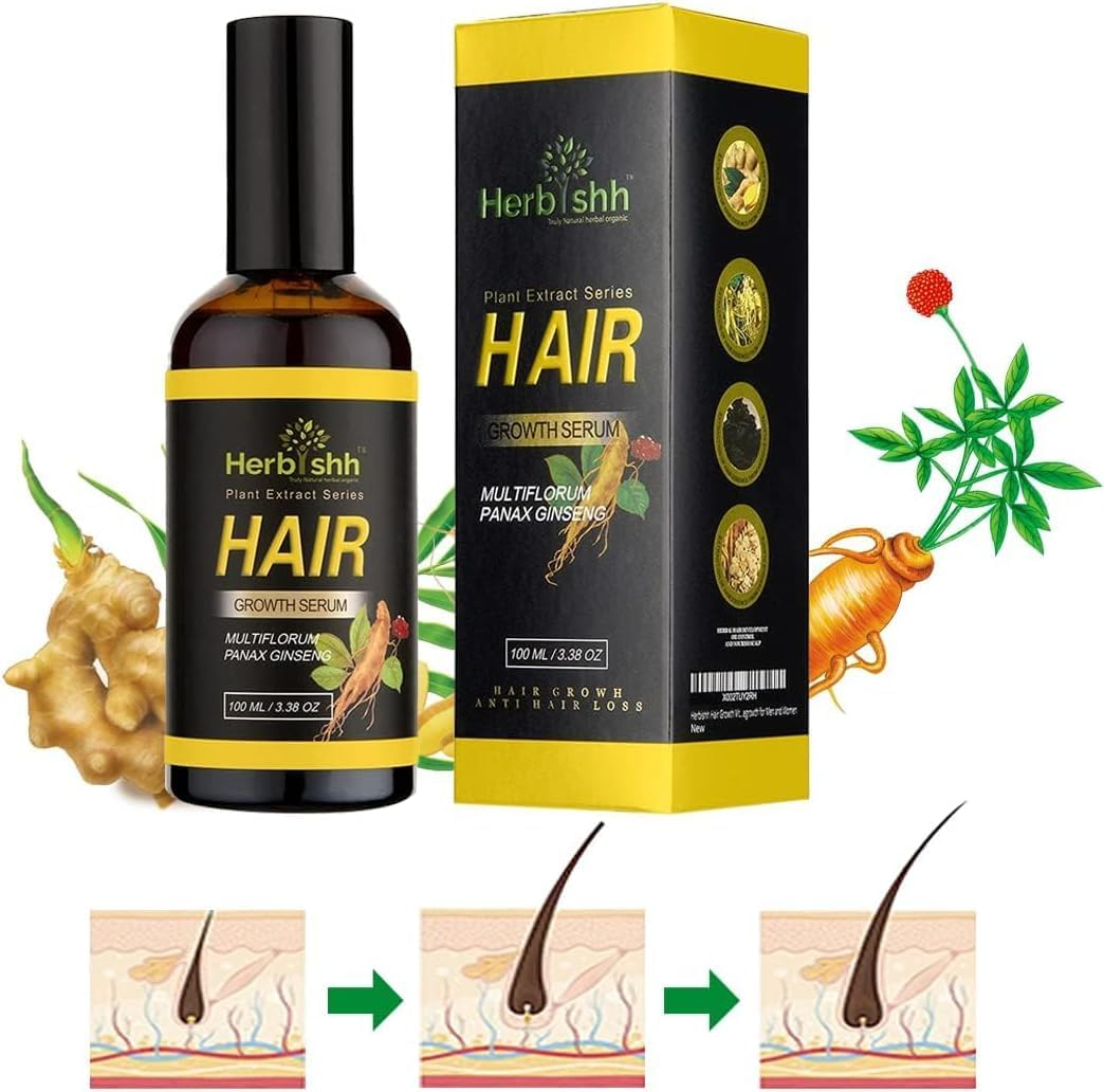 Herbishh Hair Serum &ndash; Natural Botanical Hair Vitalizer for Men and Women | Lightweight, Non-Greasy Serum for Healthy-Looking Hair and Scalp &ndash; Pack of 2 image number 2