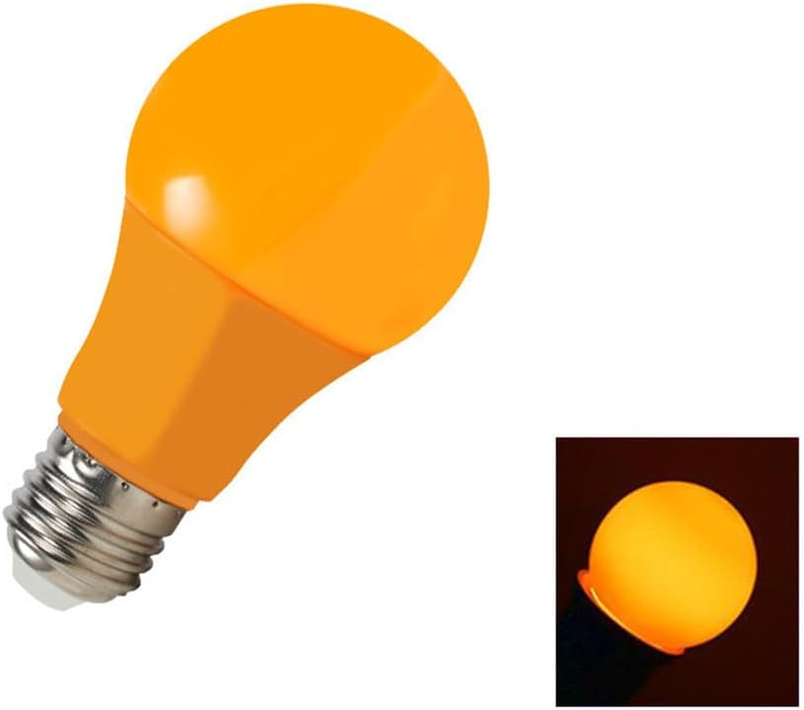 Porch Light Bulb,60 Watt Equivalent,9W A60 LED Bulbs for Halloween Christmas Party Bar Decoration and Home Lighting,Colored Light Bulb with E27 Base,Non-Dimmable,4 Pack (Orange)