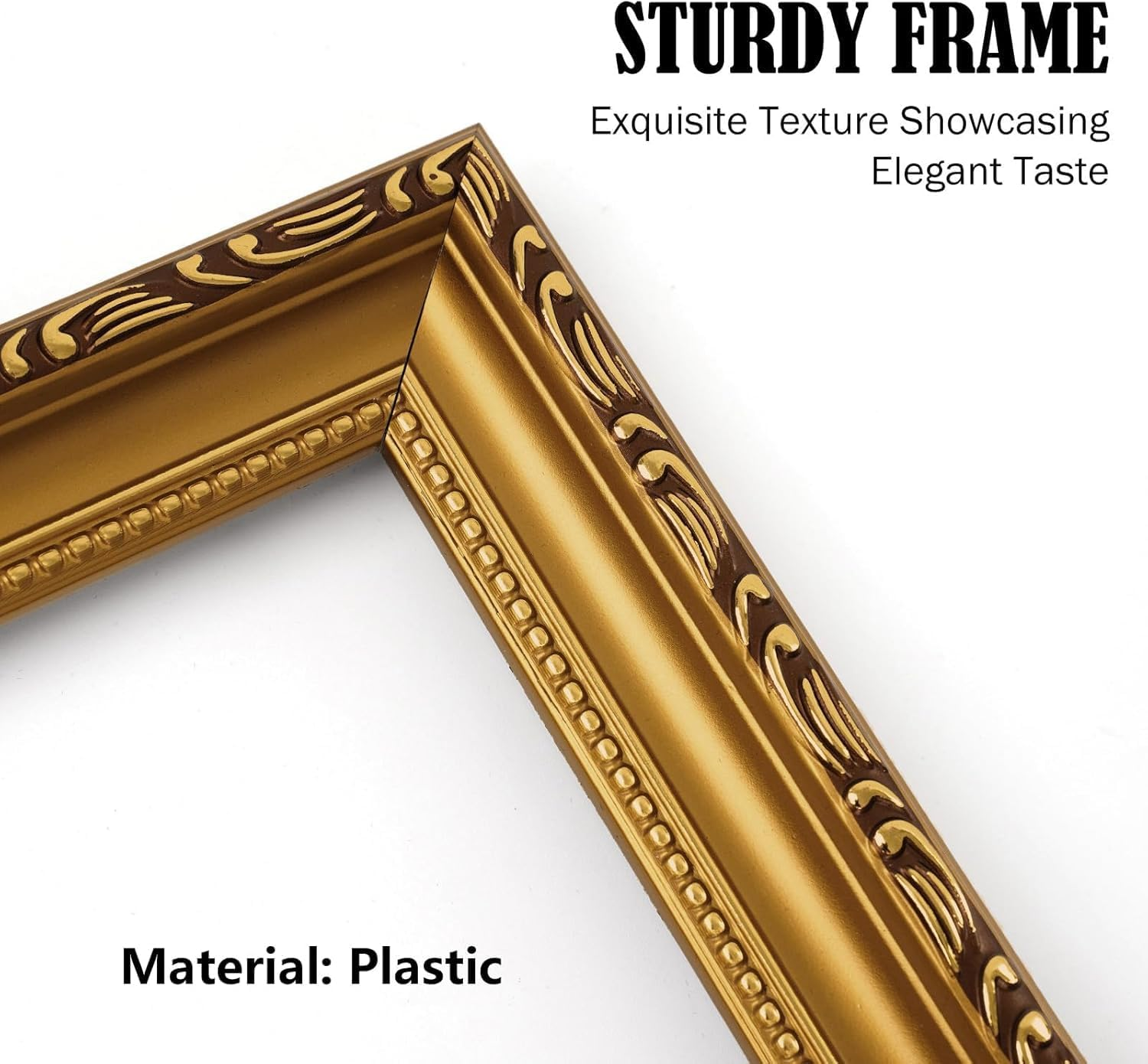 Vintage Picture Frame, 6&times;8'' Picture Frame Gold, for Desktop Display and Wall Mount Home Decor, Ornate Photo Frame for Poster (6X8In - Gold) - 5X7In - Gold image number 4