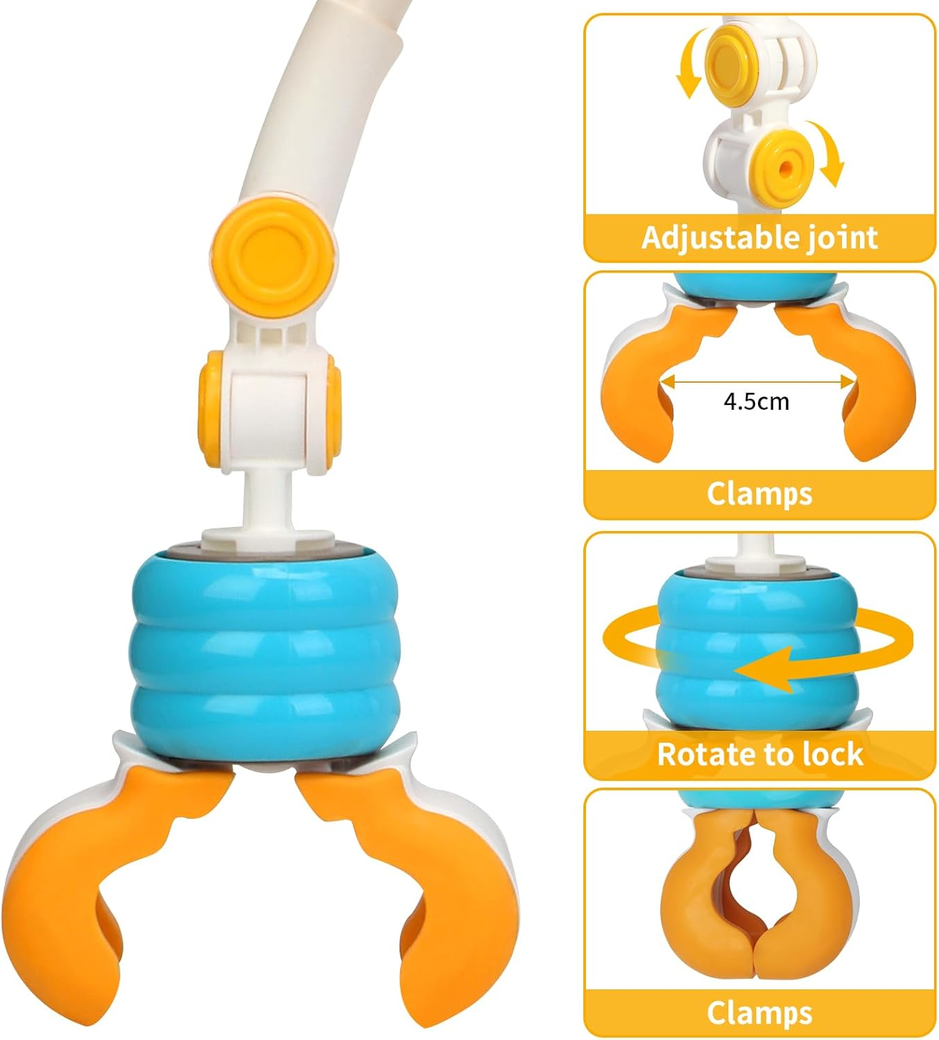 Baby Stroller Toy, Bouncer Toy Bar, Flexible Activity Arch Pram Toys for Toddlers (Blue) image number 4