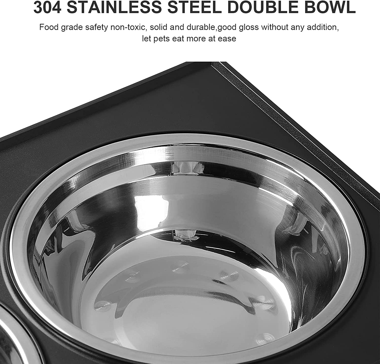 Elevated Dog Bowls Adjustable Raised Dog Bowl with 2 Stainless Steel Dog Bowls for Food and Water, Adjusts to 3 Heights Stand Non-Slip Pets Feeder Bowls Dish for Large Medium Small Dogs and Cats