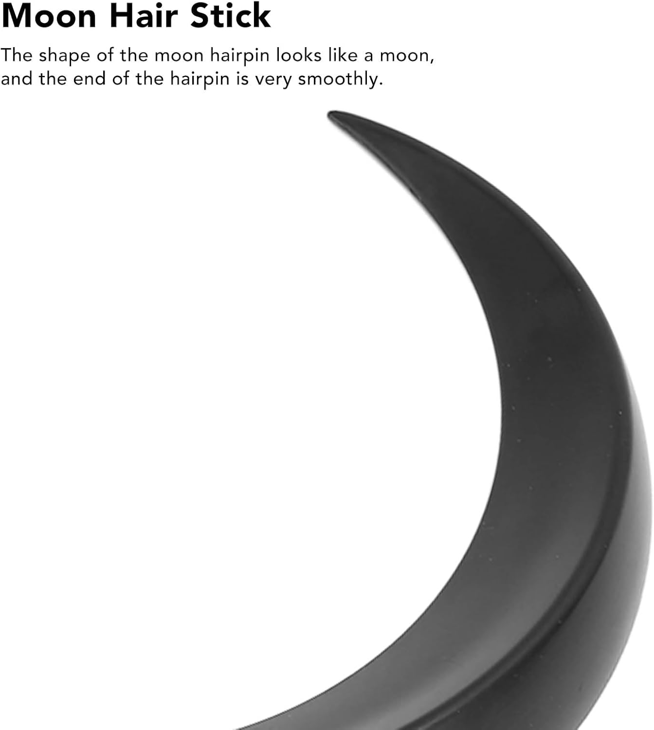 Moon Hair Stick, Easy to Use 2Pcs Moon Hairpin for Daily (Black) image number 1