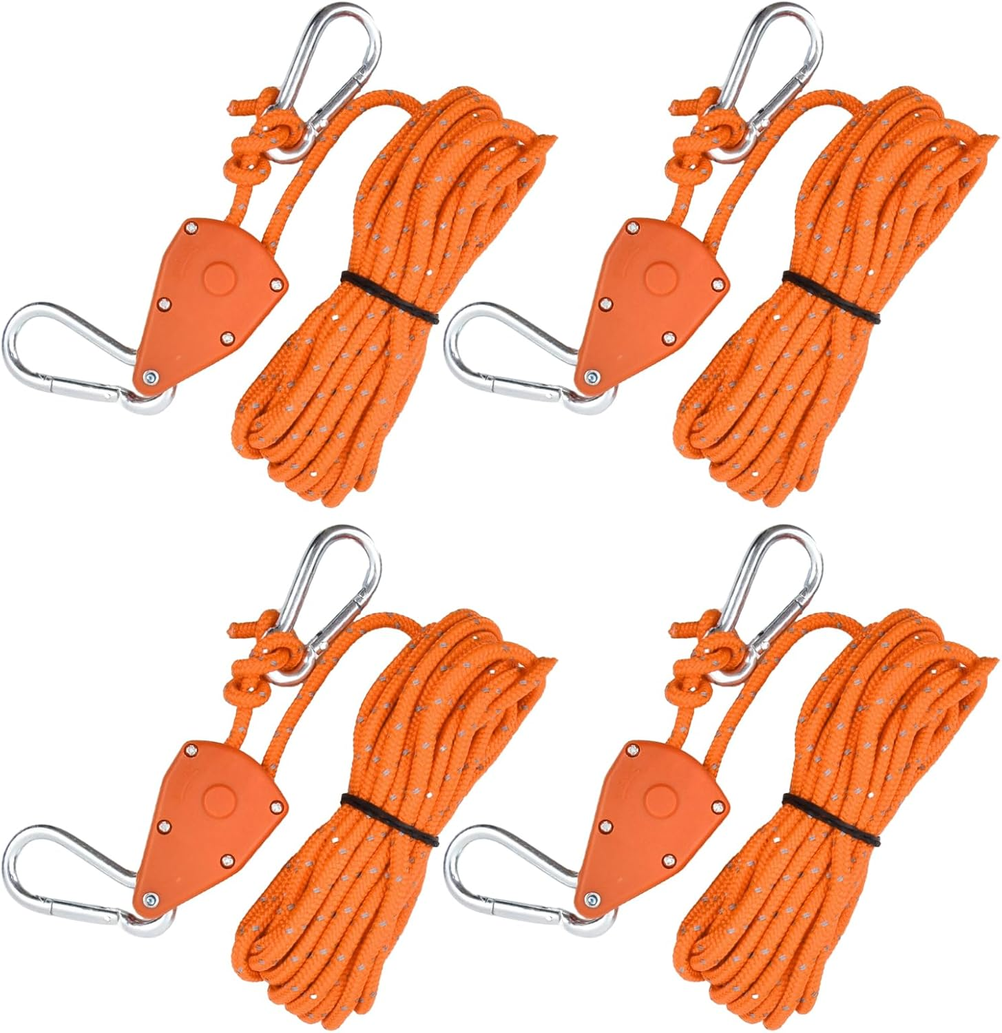 4Pcs Reflective Tent Guy Ropes, 6Mm Tent Camping Cord with Pulley, Heavy Duty Guide Rope with Aluminum Adjuster, Tent Guy Ropes Lines for Awning Outdoor Camping Gazebo Hiking Picnics image number 3