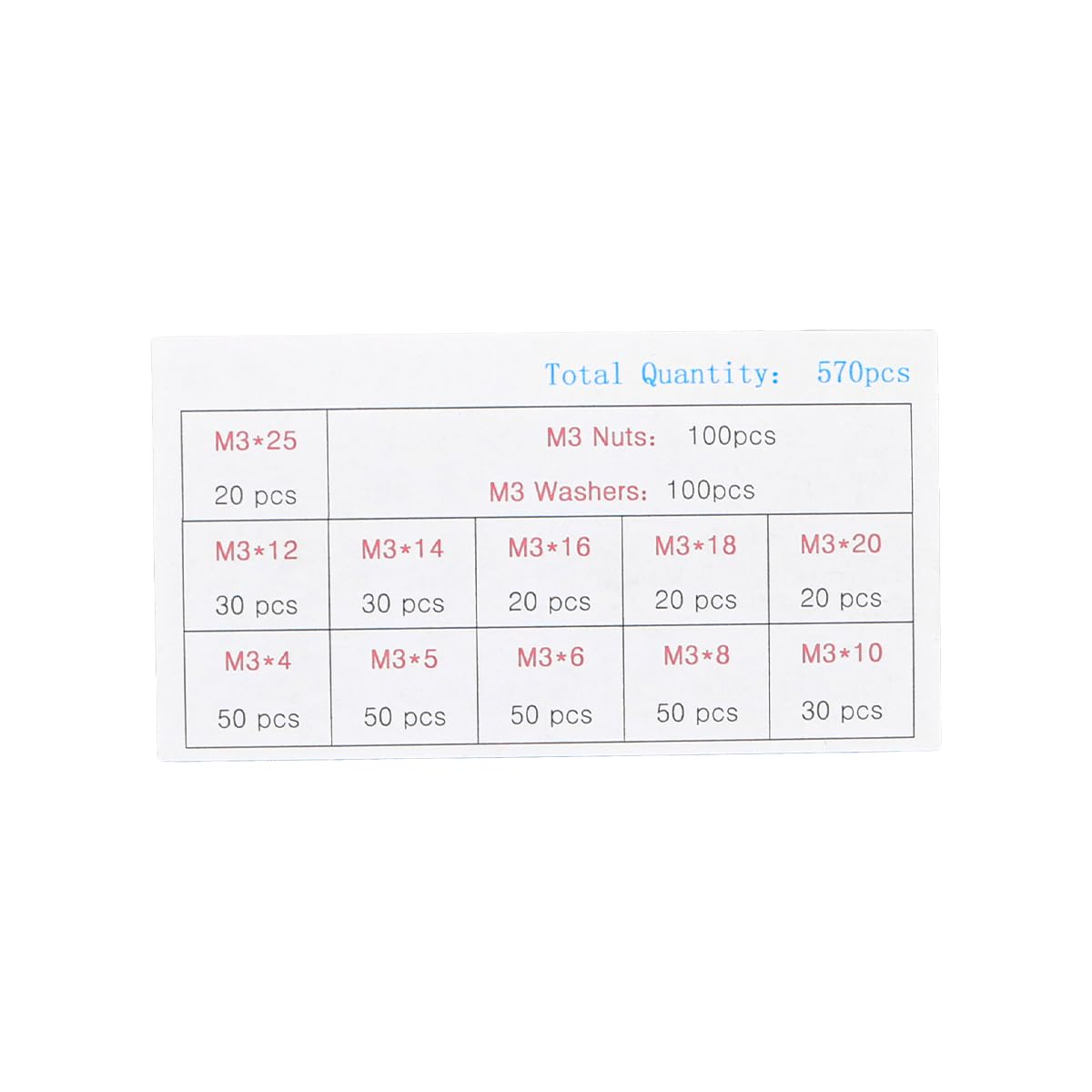 570 PCS NUZAMAS Stainless Steel M3 Button Head Hex Socket Cap Screw Bolts Screw and Nuts Flat Washer Assortment Kit with Wrench and Tweezers image number 4