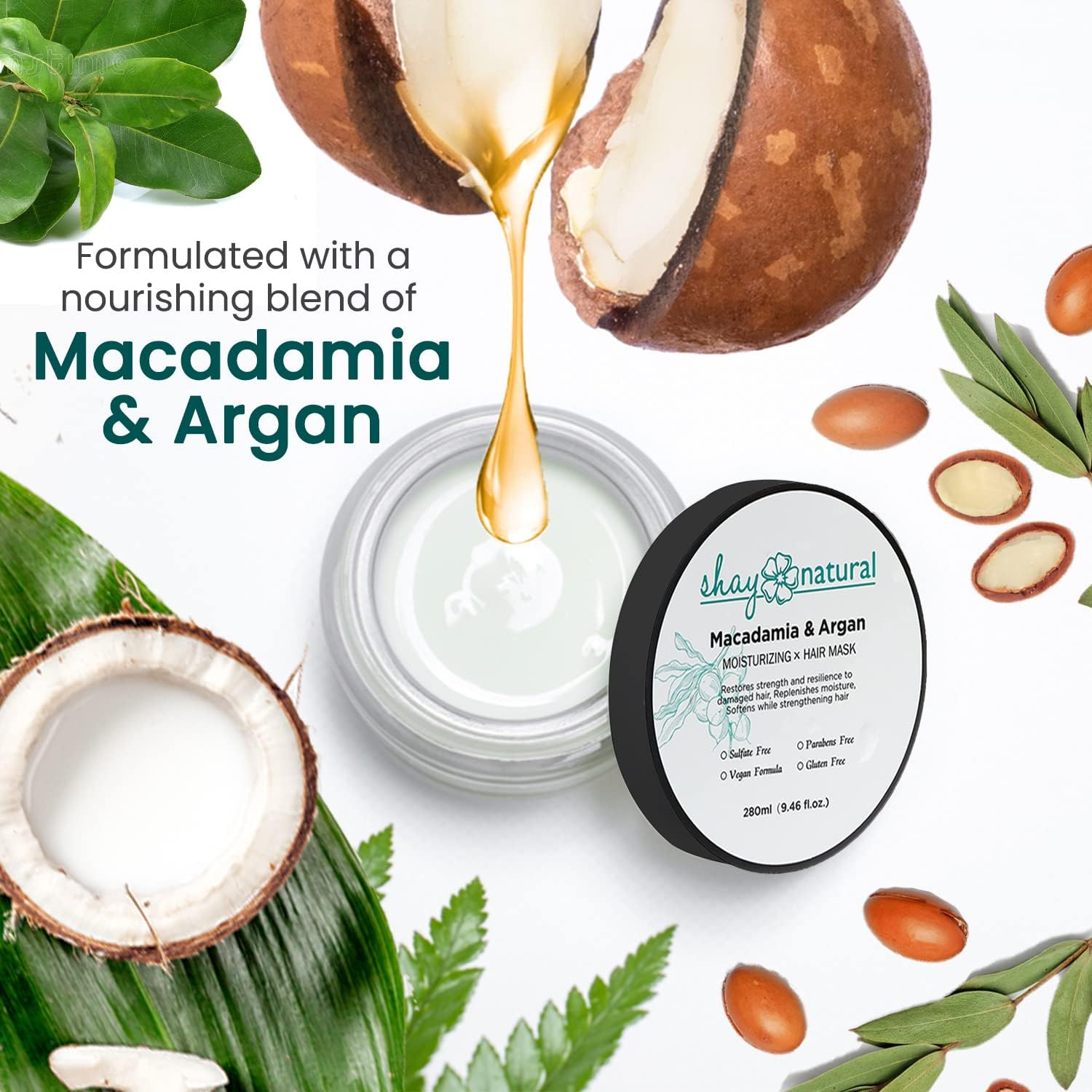 Macadamia & Argan Moisturizing Hair Mask image number 5