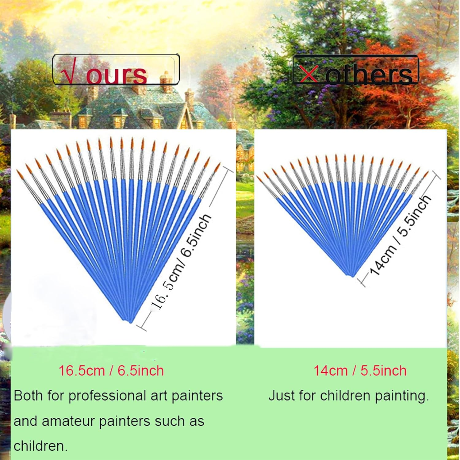 60 Pcs round Paint Brushes,Small Paint Brush for Kids/Students/Starter/Teens/Children ，Detail Paint Brush Set for Art Class Painting/Painting Party/Acrylic Oil Watercolor image number 4