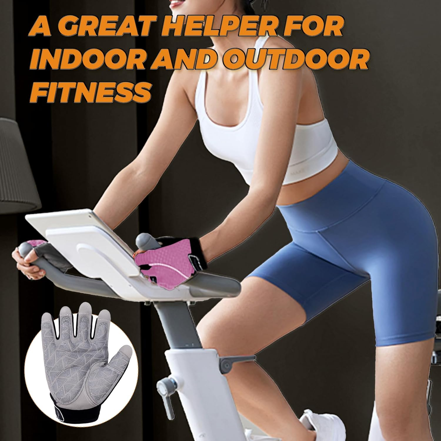 Hopedas Weight Lifting Gym Workout Gloves Full Palm Protection for Men and Women,Breathable Sport Gloves for Training,Fitness,Exercise,Yoga, Pilates,Cycling，Black image number 2