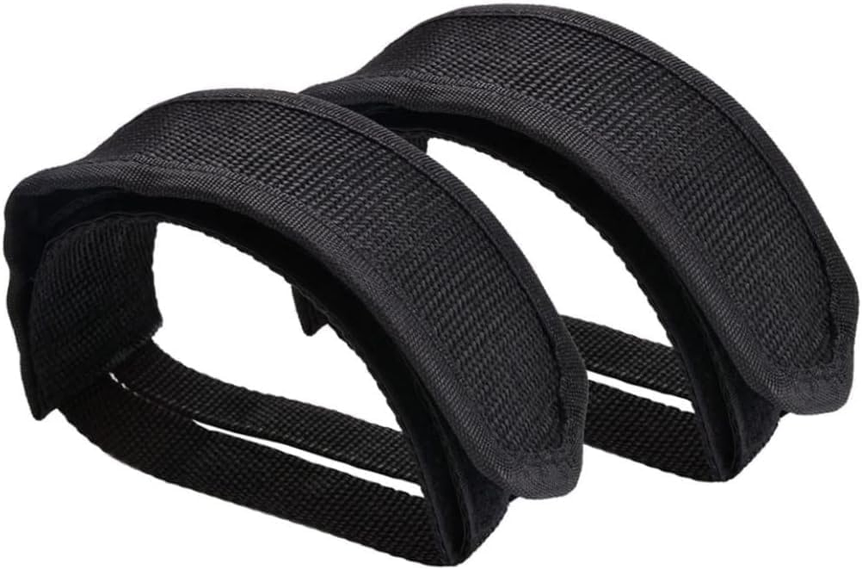 2Pcs Black Beam Strap Pedal Straps Cycling Bike Accessories, Foot Pedal Straps Toe Clips Straps Tape Cycling Parts and Components for Fixed Gear Bike, Sports and Outdoors image number 1