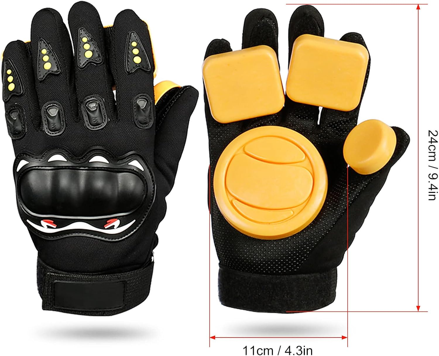 Xinyee Longboard Slide Gloves Skateboard Gloves Mittens with Sliding Blocks Longboard Downhill Slide Gloves - Rectangular image number 4