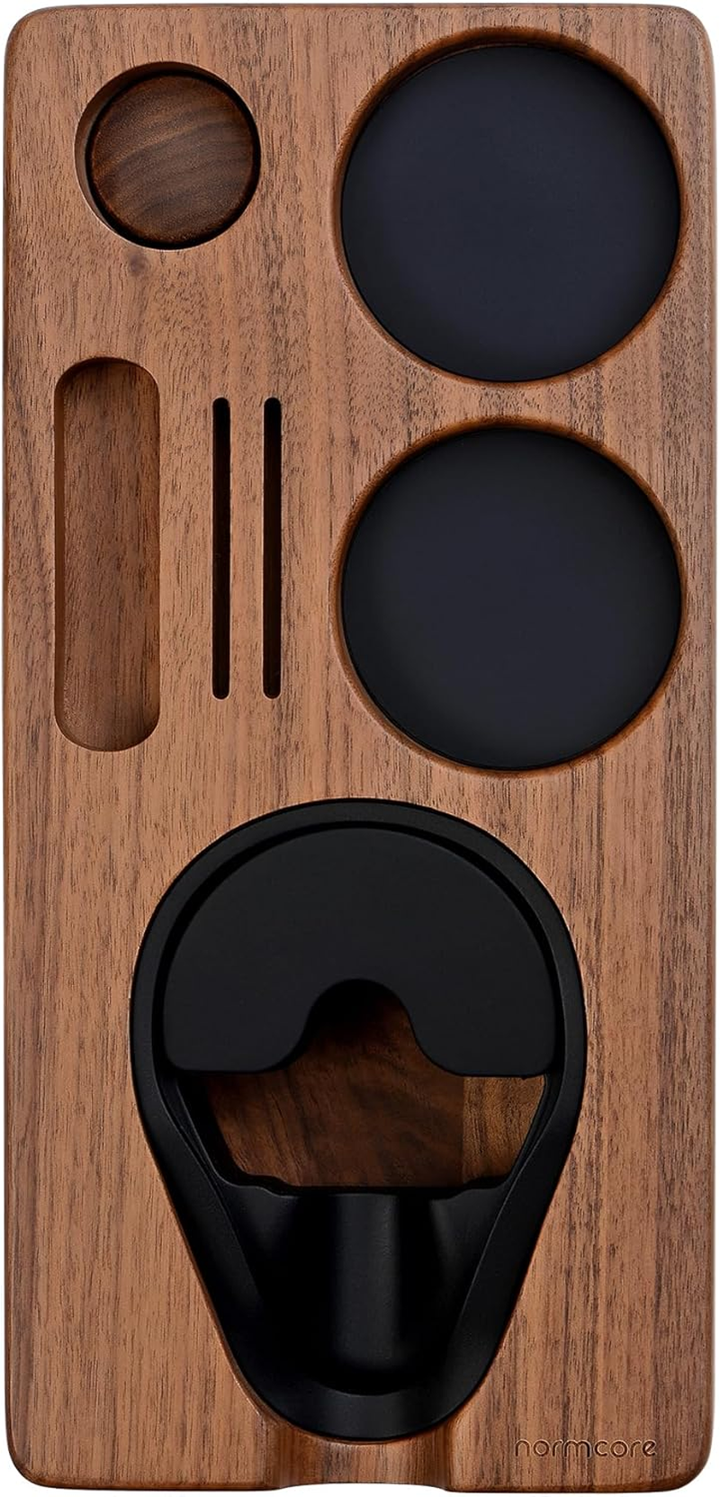 Normcore Espresso Tamping Station, Natural American Walnut Coffee Tamper Station Base Holder Stand for 51/54/58Mm Portafilter, Tamper, and Distributor, Puck Screen Espresso Accessories image number 6