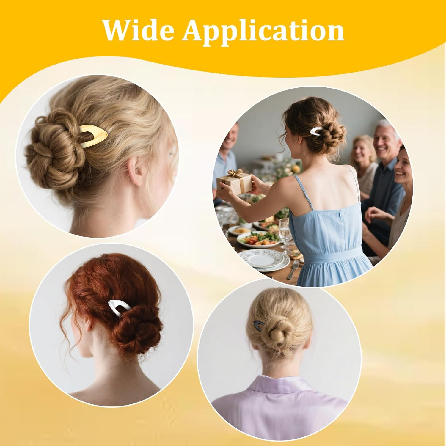 Srotmirw Alloy Hair Pins, Pack of 3 U-Shaped French Pin in Hair Accessories for Women and Girls in Daily Clothing image number 4