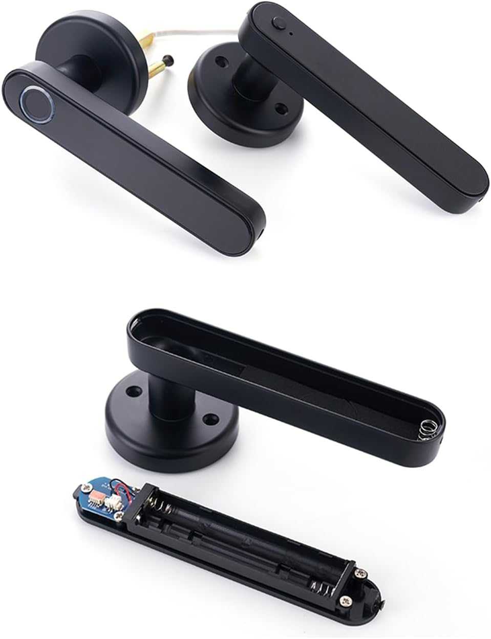 Xenocam Fingerprint Smart Door Lock Keyless Entry 3-In-1 Door Lock, Smart Lever Unlock by Fingerprint/Keypad/Code/Key for Home, Hotel, Apartment, Office, Bedroom image number 3