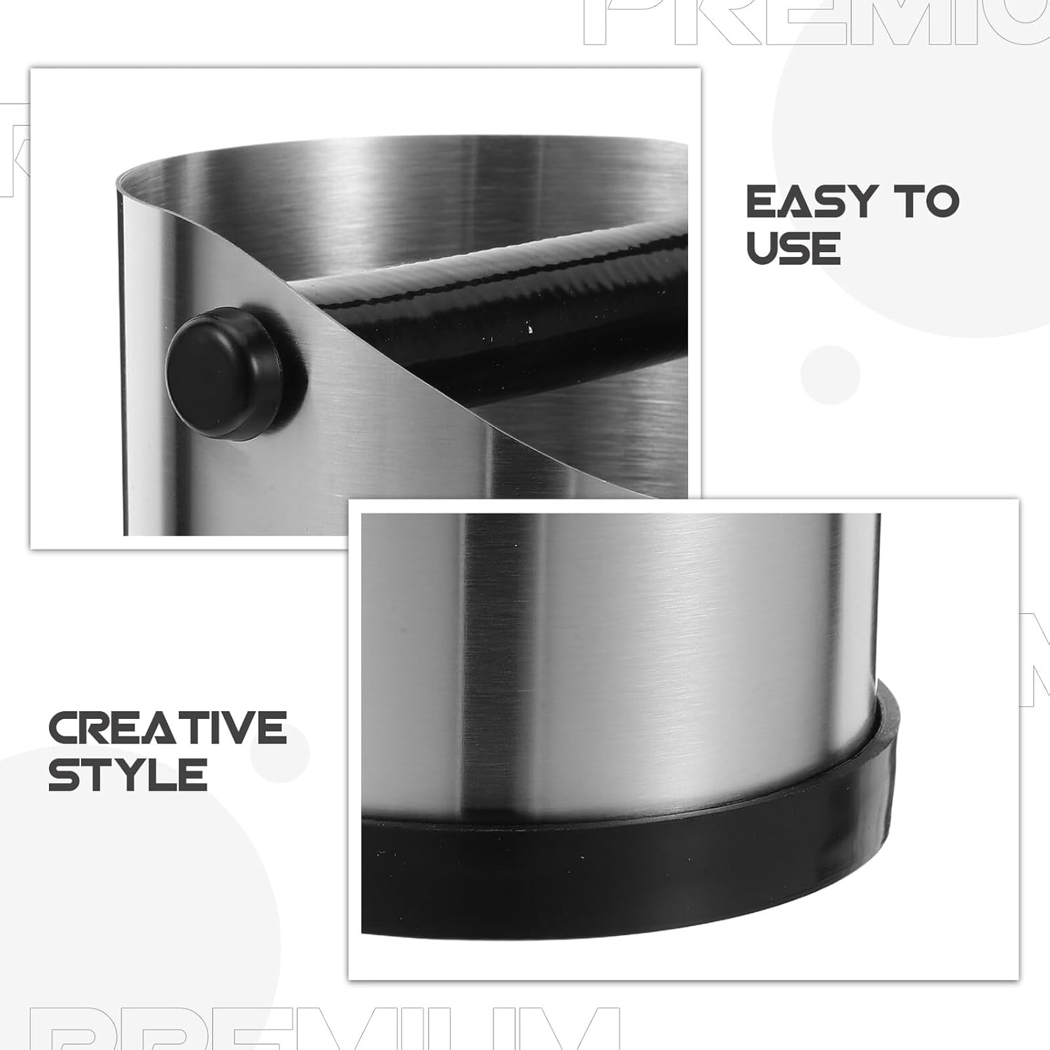 LIGIGWASH Stainless Steel Coffee Ground Knock Box 580Ml Handle, Espresso Grounds Container for Countertop Use, Coffee Waste Bin for Espresso Machines and Tea Dregs image number 5