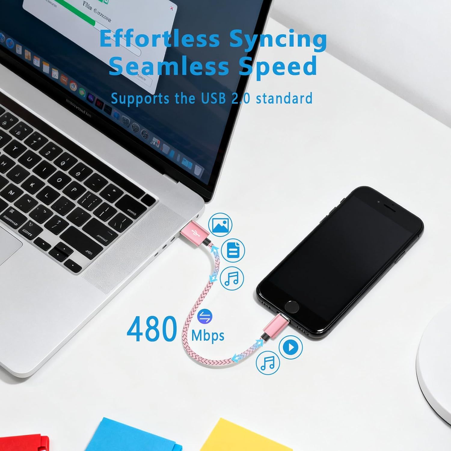 USB Charger Cable 2M/6.6 FT USB to USB C Cable,Type C Fast Charging Cord for Apple Iphone 16 15 Pro Max Plus,Ipad Air 4 4Th 5 5Th,Mini 6 6Th,7 7Th Generation Gen,Samsung S25 24 S23 S22,2 Pack Pink image number 7