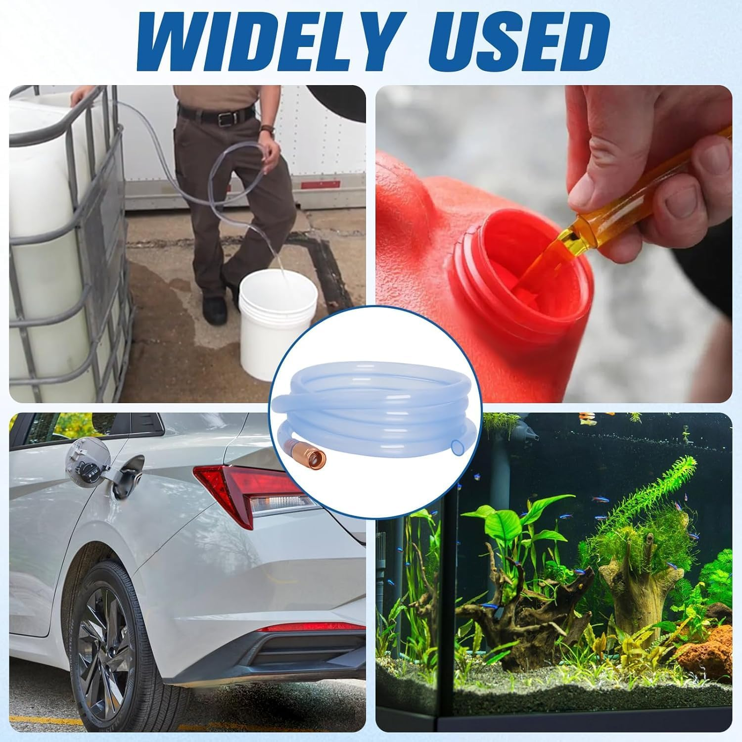 Wadoy Gasoline/Diesel Water Siphon Pump, 6Ft Hose, Manual, Universal Fit, Tractor Compatible, Fuel Siphon Pump image number 5