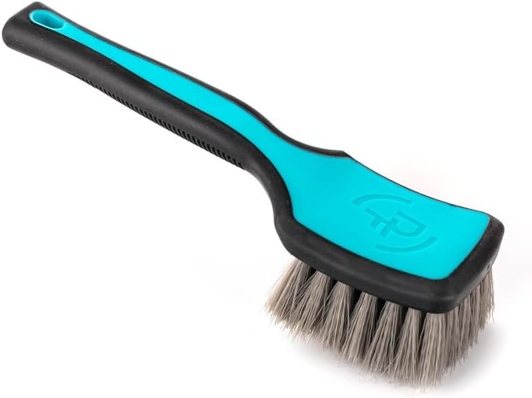 Detail Factory - Progrip XL Tire Brush - Ergonomic Progrip Handle - Stiff Synthetic Bristles to Cut through Grime - Grey and Black