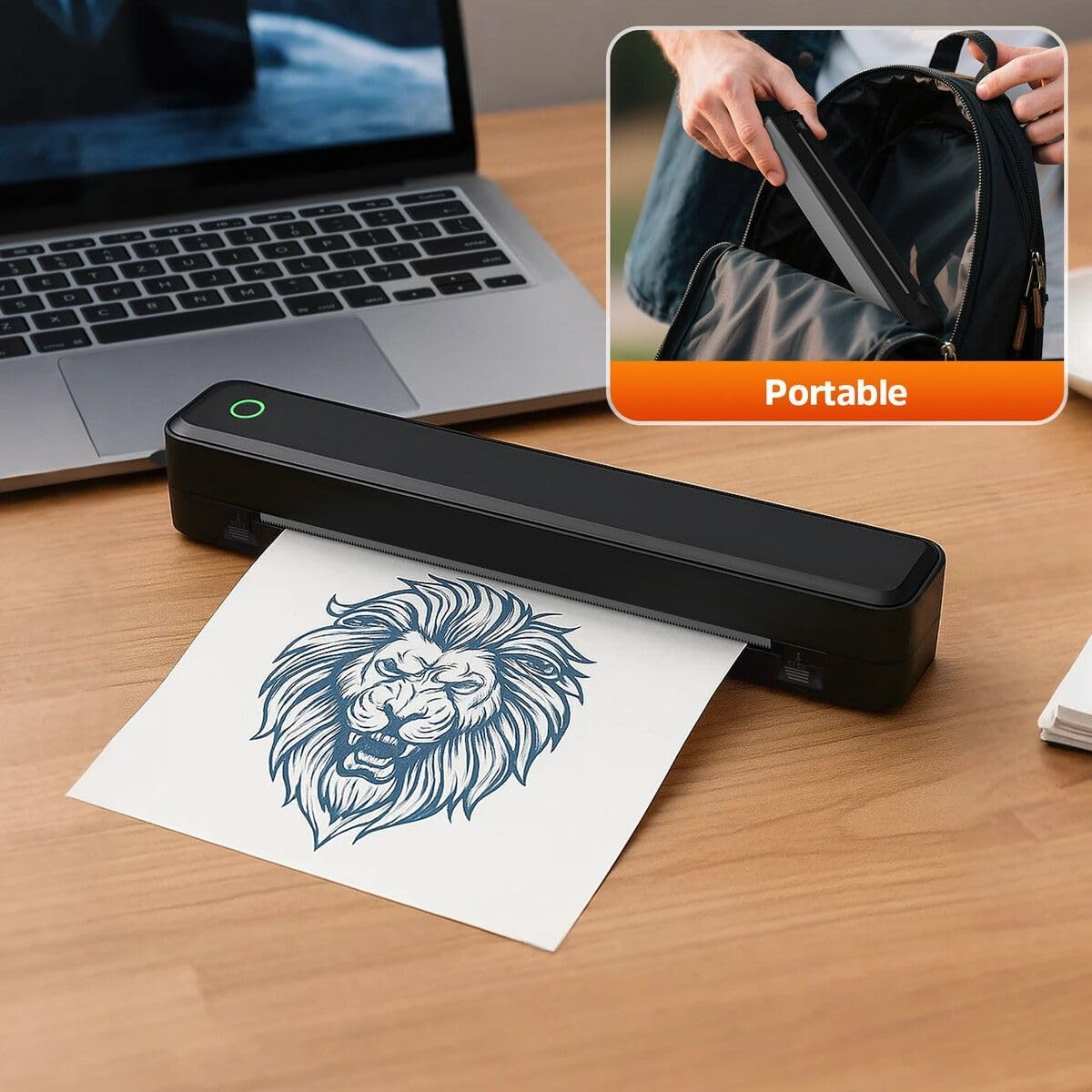 AUSWAY Tattoo Stencil Printer Wireless Thermal Transfer Machine Tattooing Drawing Copier Bluetooth USB Body Art Maker DIY Portable Compatible for Phone Tablet PC image number 6