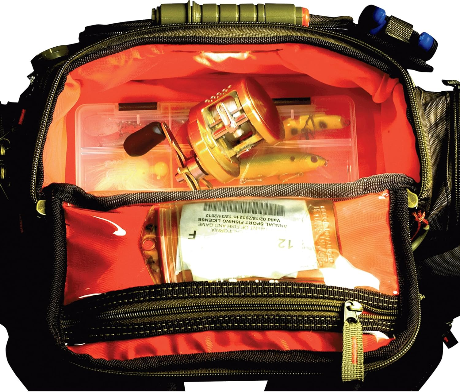 Custom Leathercraft Wild River by CLC WT3604 Tackle Tek Nomad Lighted Backpack & Four PT3600 Trays, Orange, Sand image number 2