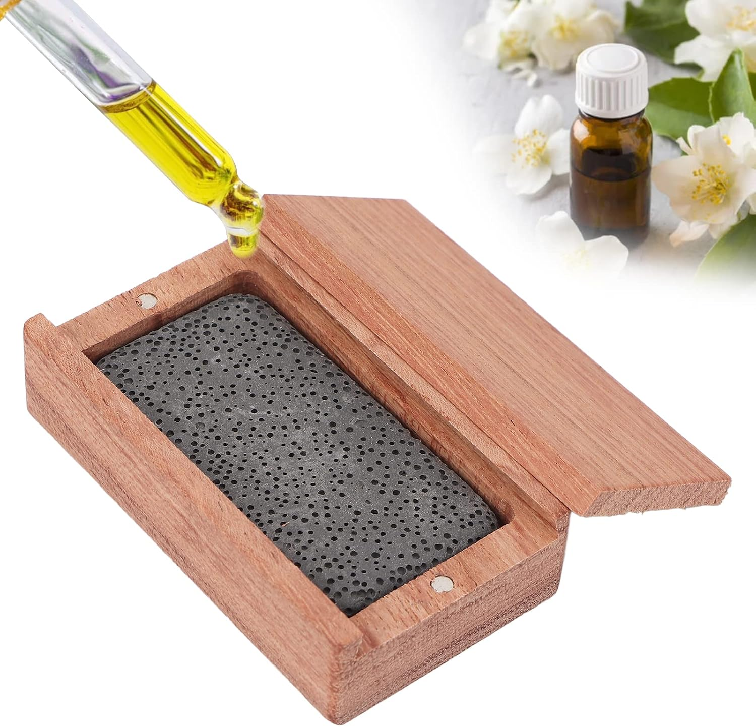 Wooden Essential Oil Diffuser, Beautiful Smell Red Rosewood Wood Essential Oil Diffuser Box Easy to Use Compact Structure Portable for Household Car