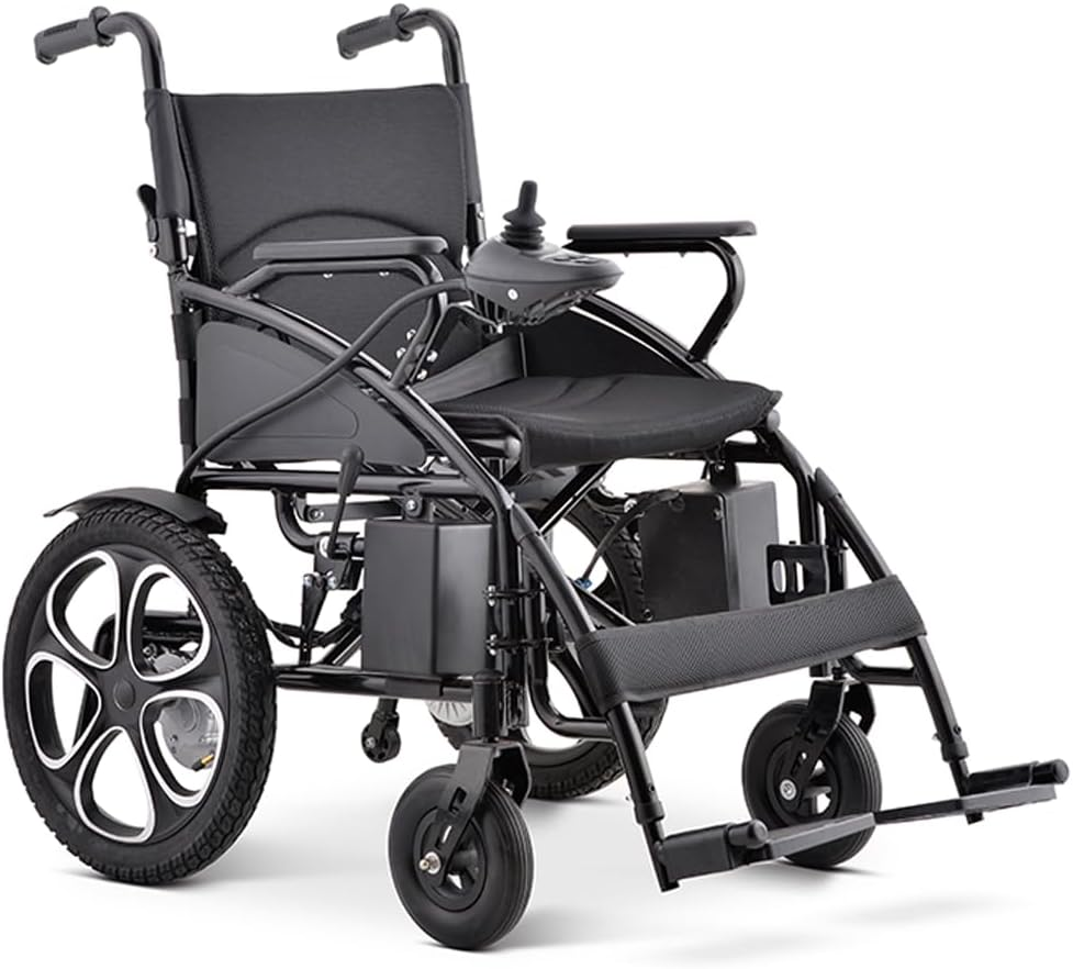 2026 Electric Wheelchair, 20KM Range, 600W Motors, 6KM/H Speed, Lightweight 24V Lithium Battery, Foldable with Anti-Tip Wheels and Rear Storage (BLACK with Anti-Tip Wheels)