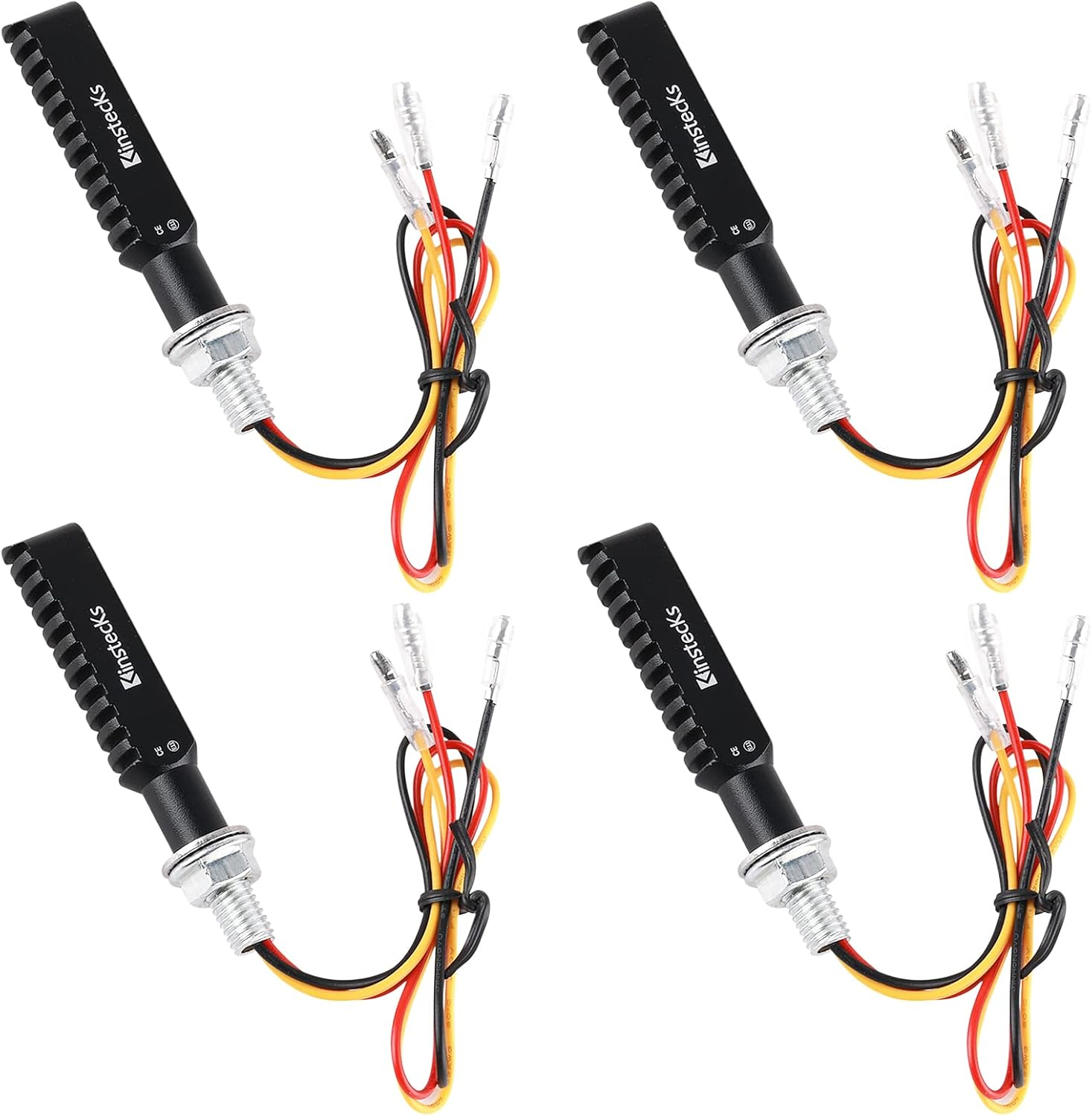 Kinstecks 4PCS Motorcycle Indicators Flowing Turn Signal Lights Motorbike Turning Indicators Daytime Running Lights Brake Lights 12V 16LED for Motorcycle Motorbike image number 4