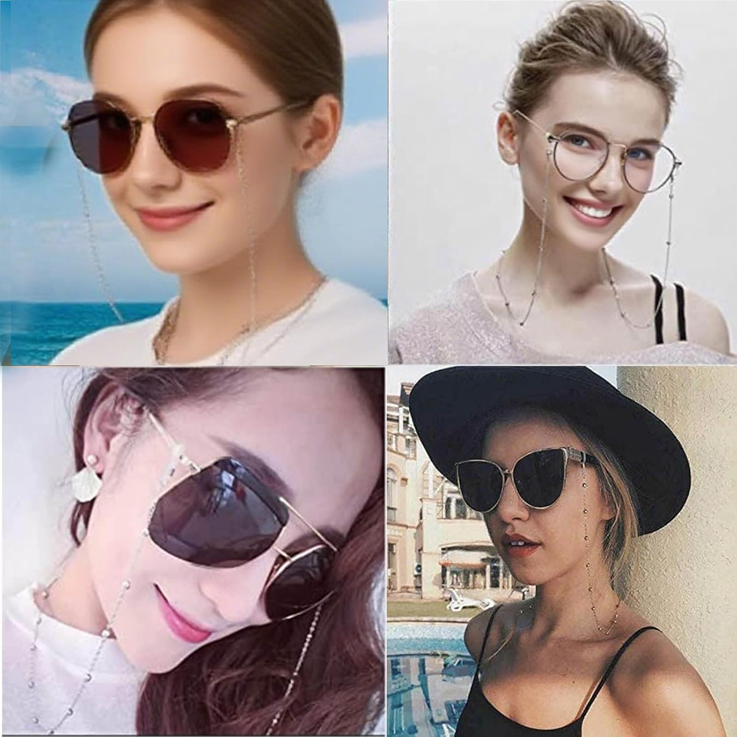 3 PCS Glasses Chain, Glasses Strap, Adjustable Eyeglass Holder for Women, Stylish Eyewear Retainer for Reading Glasses and Sunglasses, for Fashion Professionals