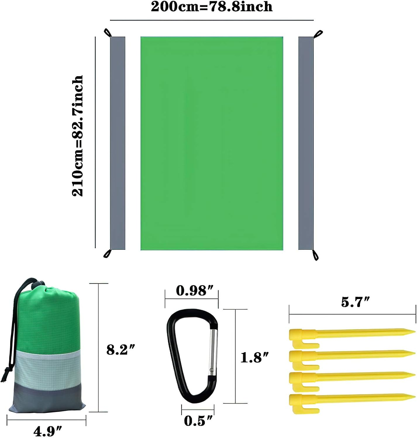 Sand Free Beach Blanket, Extra Large Waterproof Beach Mat-Lightweight Quick Drying Heat Resistant Outdoor Picnic Mat for Travel, Camping, Hiking and Music Festivals