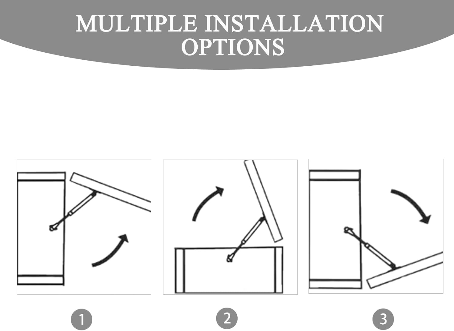 4 Pcs Gas Struts 200N, 20KG Gas Struts Heavy Duty Cabinet Door Hinges Gas Spring Strut Lift Stay Support Gas Strut for Kitchen Cupboard Wardrobe Cabinet Door, Silver image number 2