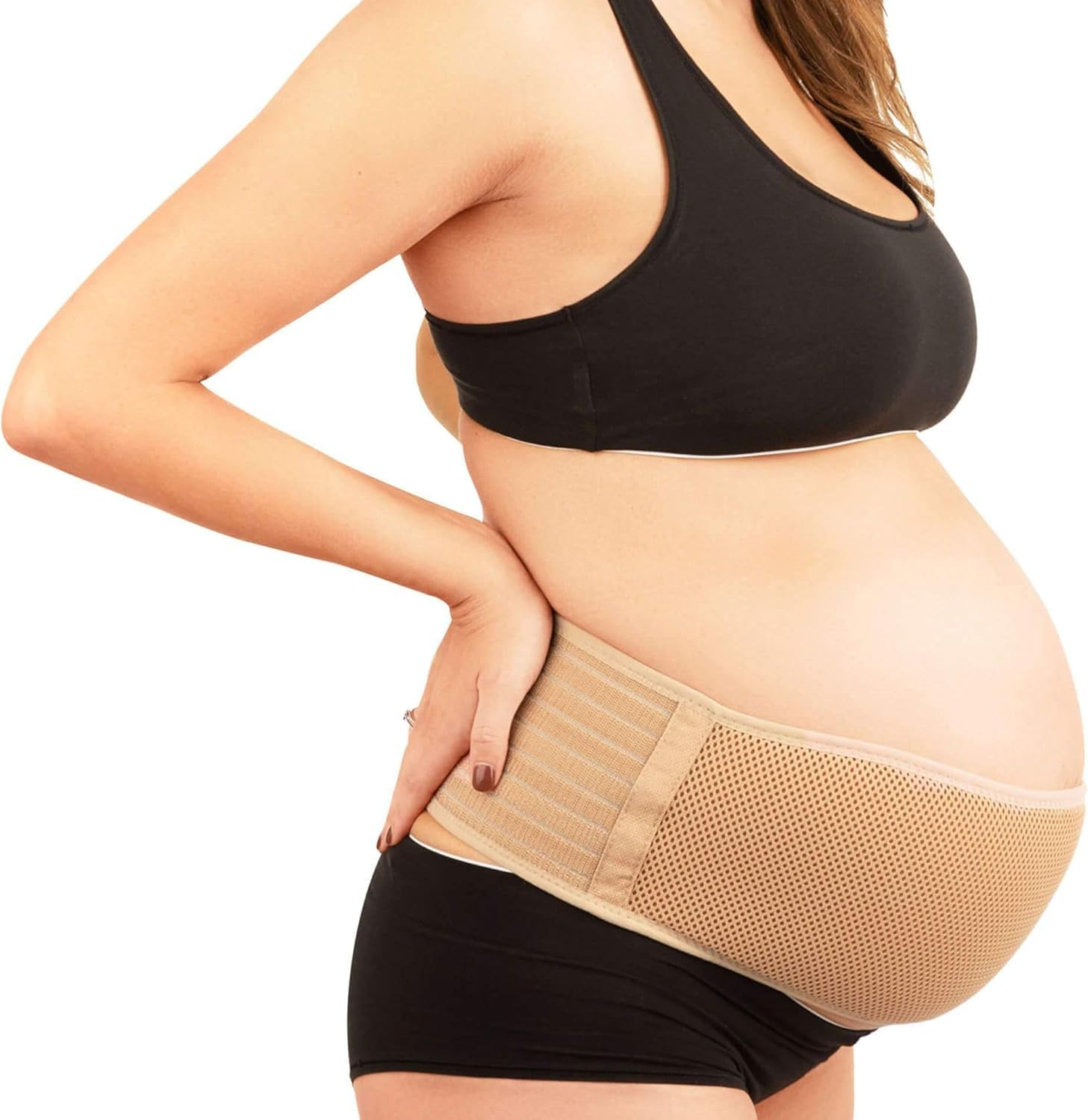 Comfort Therapy Maternity Belt - Abdominal Binder & Back Support for Pregnancy, Post-Pregnancy - Soft Stretchy Breathable Material Lifts & Supports to Relieve Back, Hip, Pelvic Floor Pain image number 5