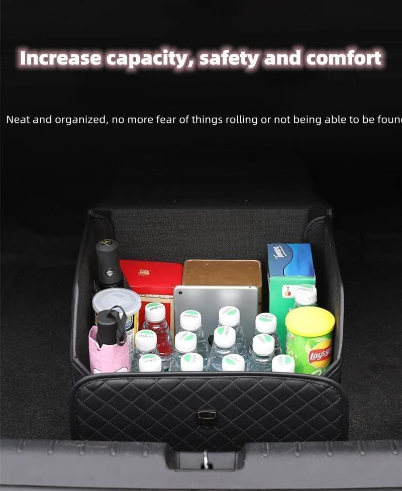 Car Trunk Organizer, Multipurpose Car Storage Organizer with Lid, Portable Collapsible Waterproof Trunk Storage Organiser Suitable for Car, SUV & Trucks (Large) image number 5