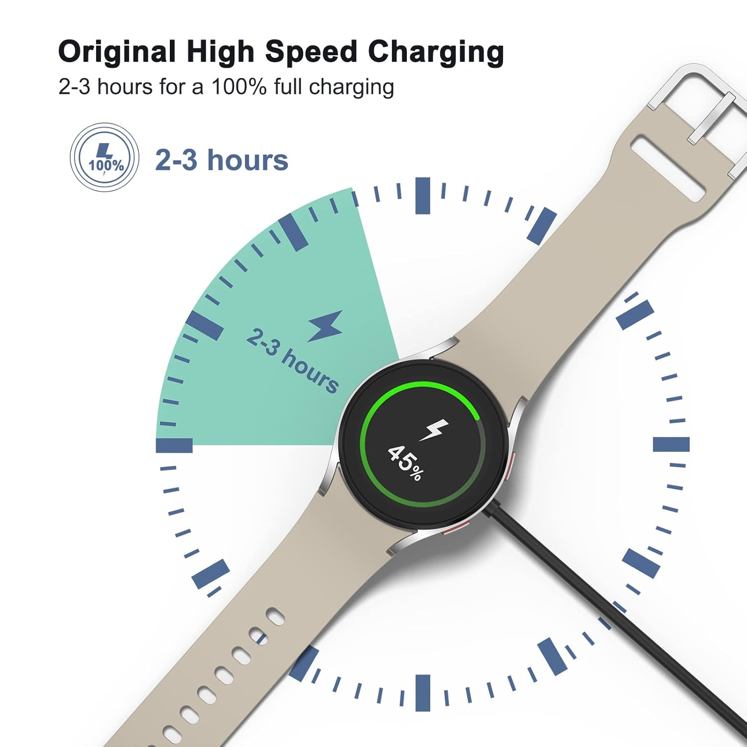 50Cm/1.6Ft Fast USB Chargers for Samsung Galaxy Watch 7 Charger/Galaxy Watch 6 Charging Cable,Replacement USB Charging Cable for Samsunggalaxy 5/6/7 image number 3