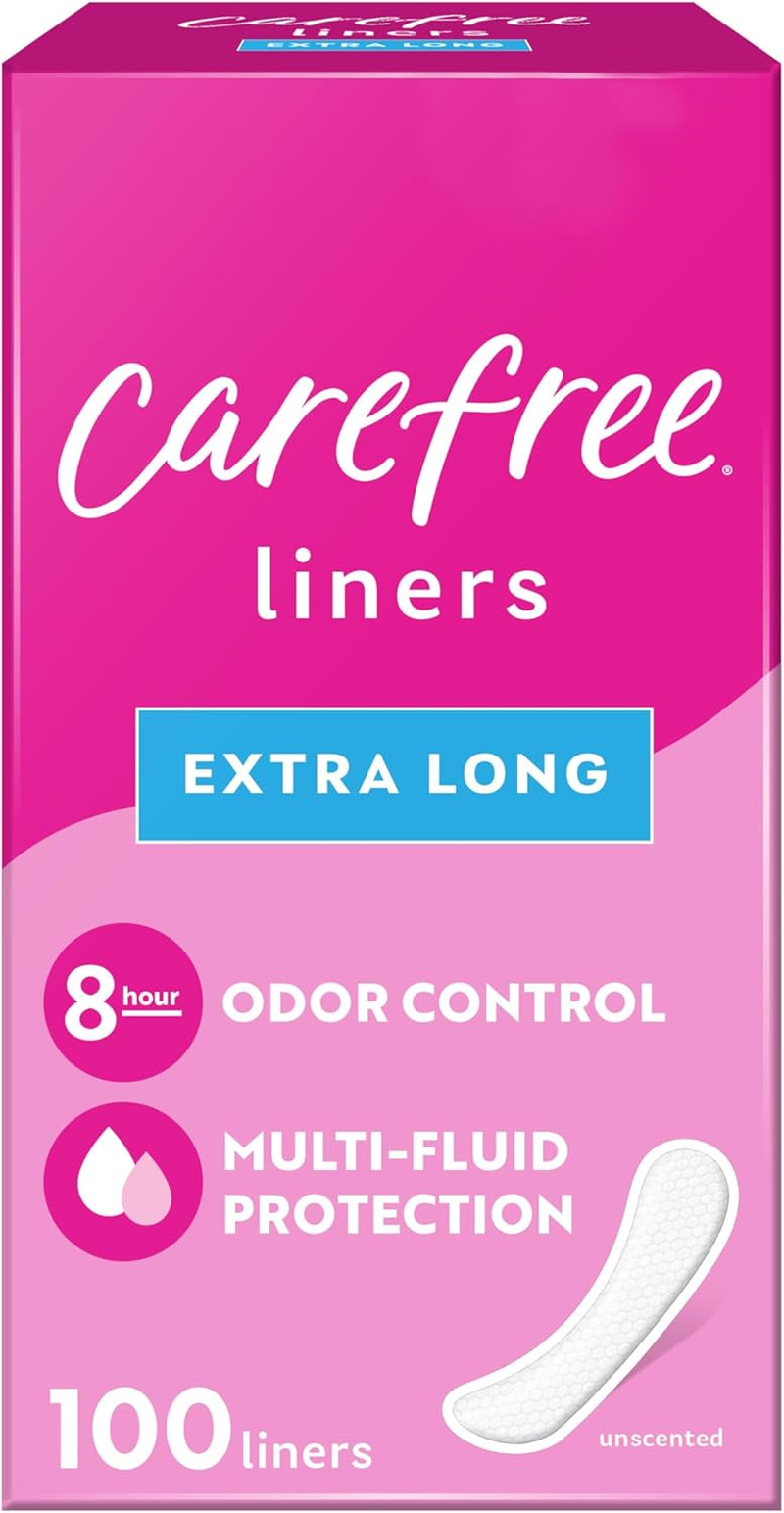 CAREFREE Acti-Fresh Pantiliners, Extra Long Flat, Unscented, 100 Ct image number 2
