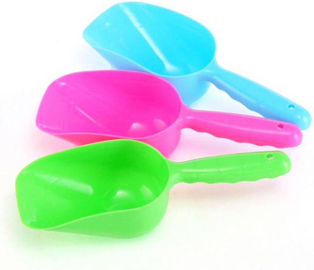 3 X Plastic Food Scoop Multifunctional Candy Color for Dog Puppy Cat Food Scoop Feeder Scoop for Birds Pet Supplies (Random Color)