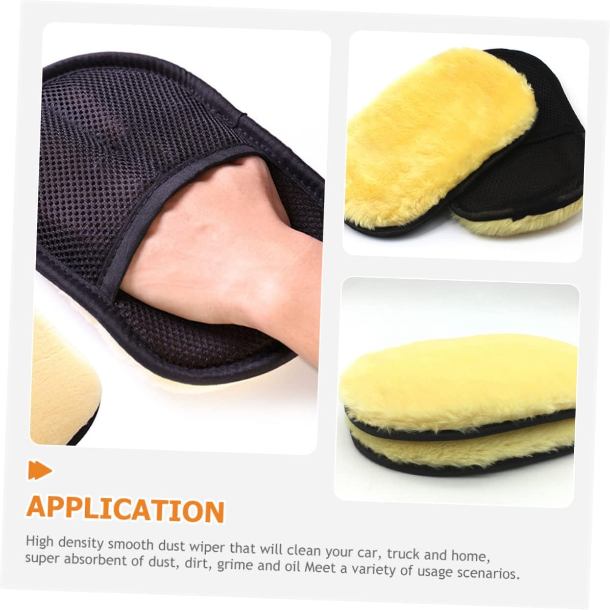 BESTYASH 6Pcs Wool Plush Car Wash Mitt Set Scratch-Free Auto Detailing Gloves Thickened Dusting Gloves for Vehicle Cleaning and Waxing image number 4