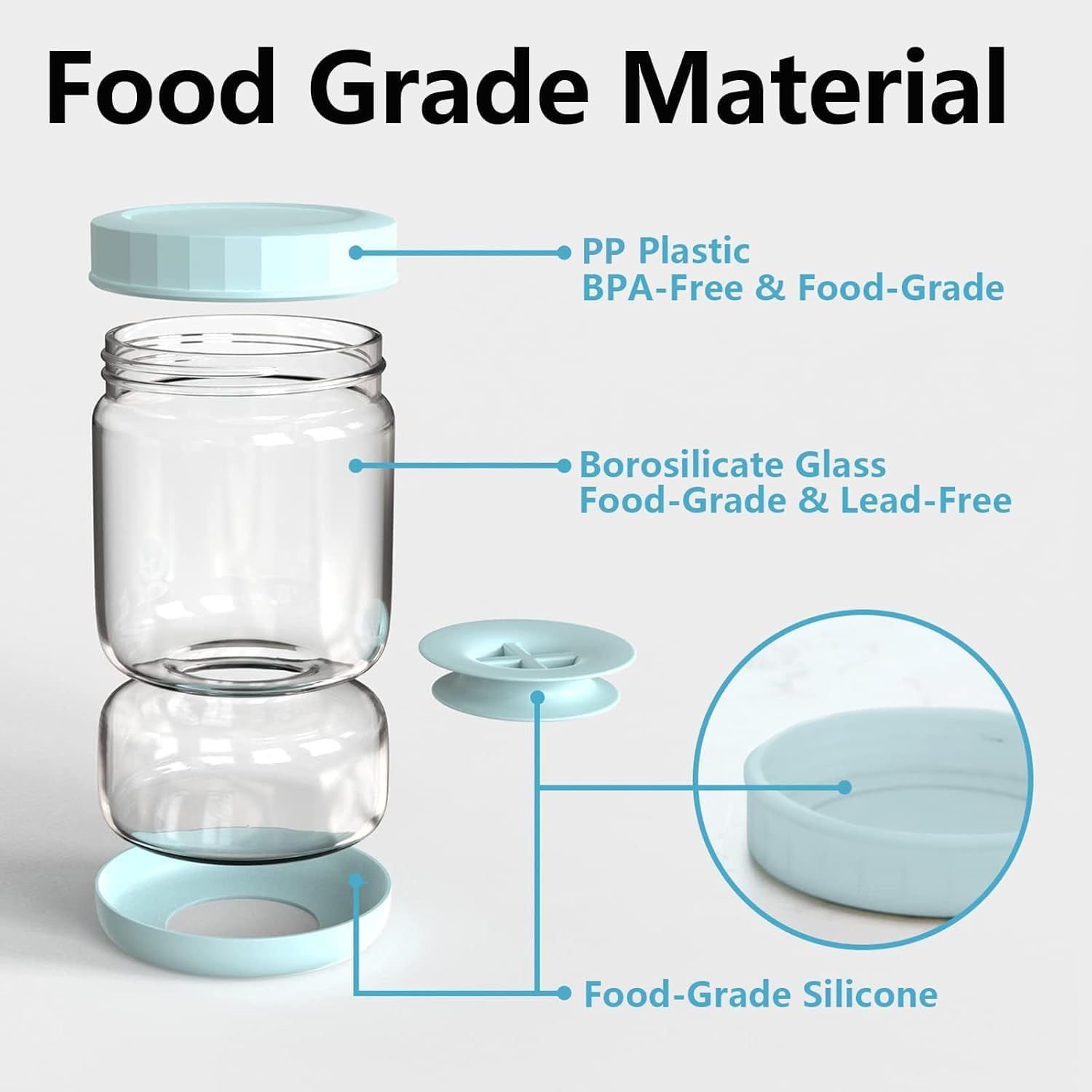 Glass Pickle Jar, Olive Hourglass Jar with Strainer,Airtight Pickle Juice Separator, Flip Container for Olives,Gherkin,Jalapeno - Glass Food Storage Container, Leakproof Dishwasher Safe 1L image number 3