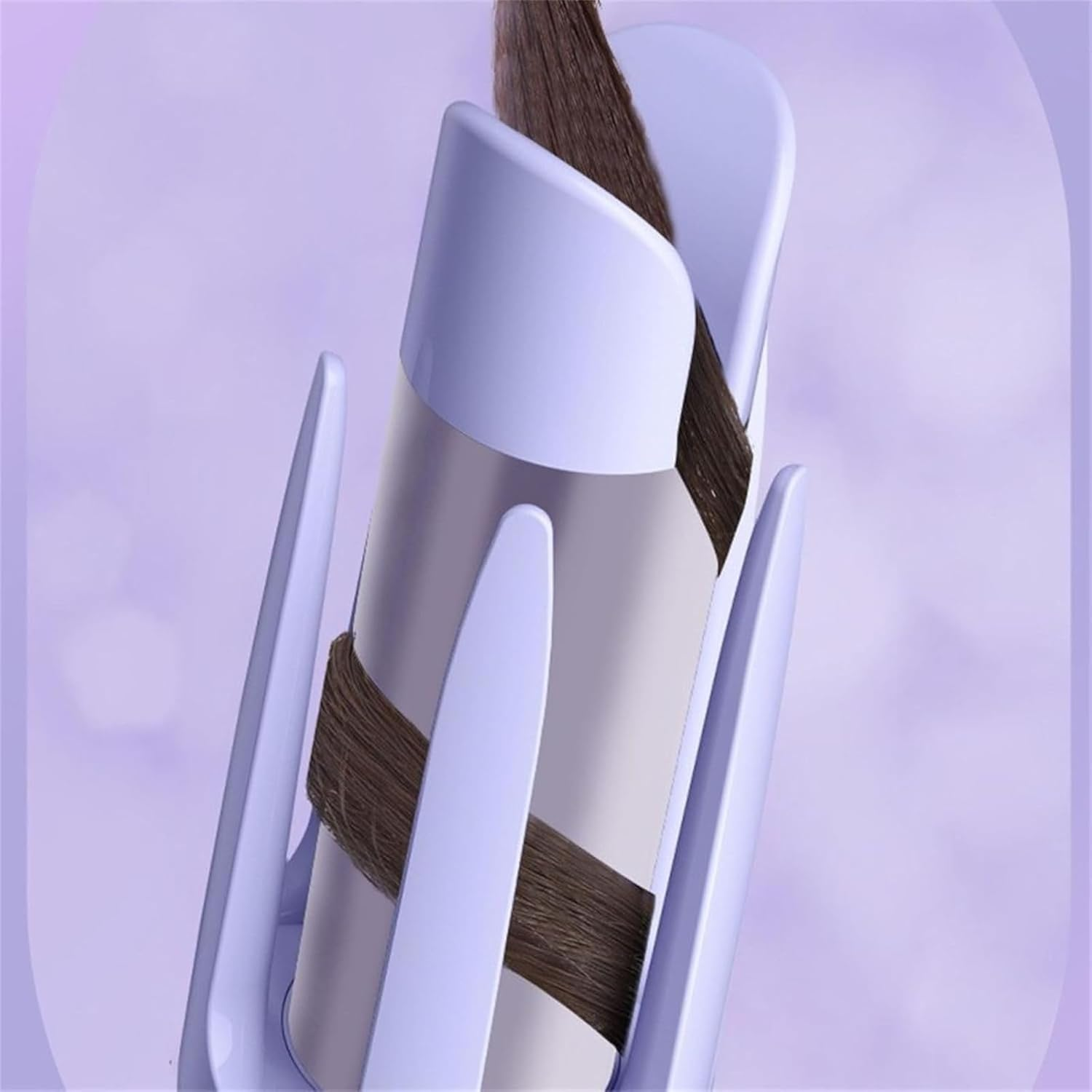 Seemee Hair Curler,See Mee Curling Iron,Automatic Curling Iron,Hair Curler Automatic Rotating,Automatic Hair Curling Iron,Hair Curler with 4 Temperatures Adjustable,Long Hair,Anti-Scald (Purple)