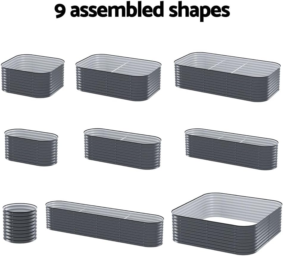 Green Fingers Garden Bed 9 in 1 Modular Planter Box Raised Container 56CM Height image number 1