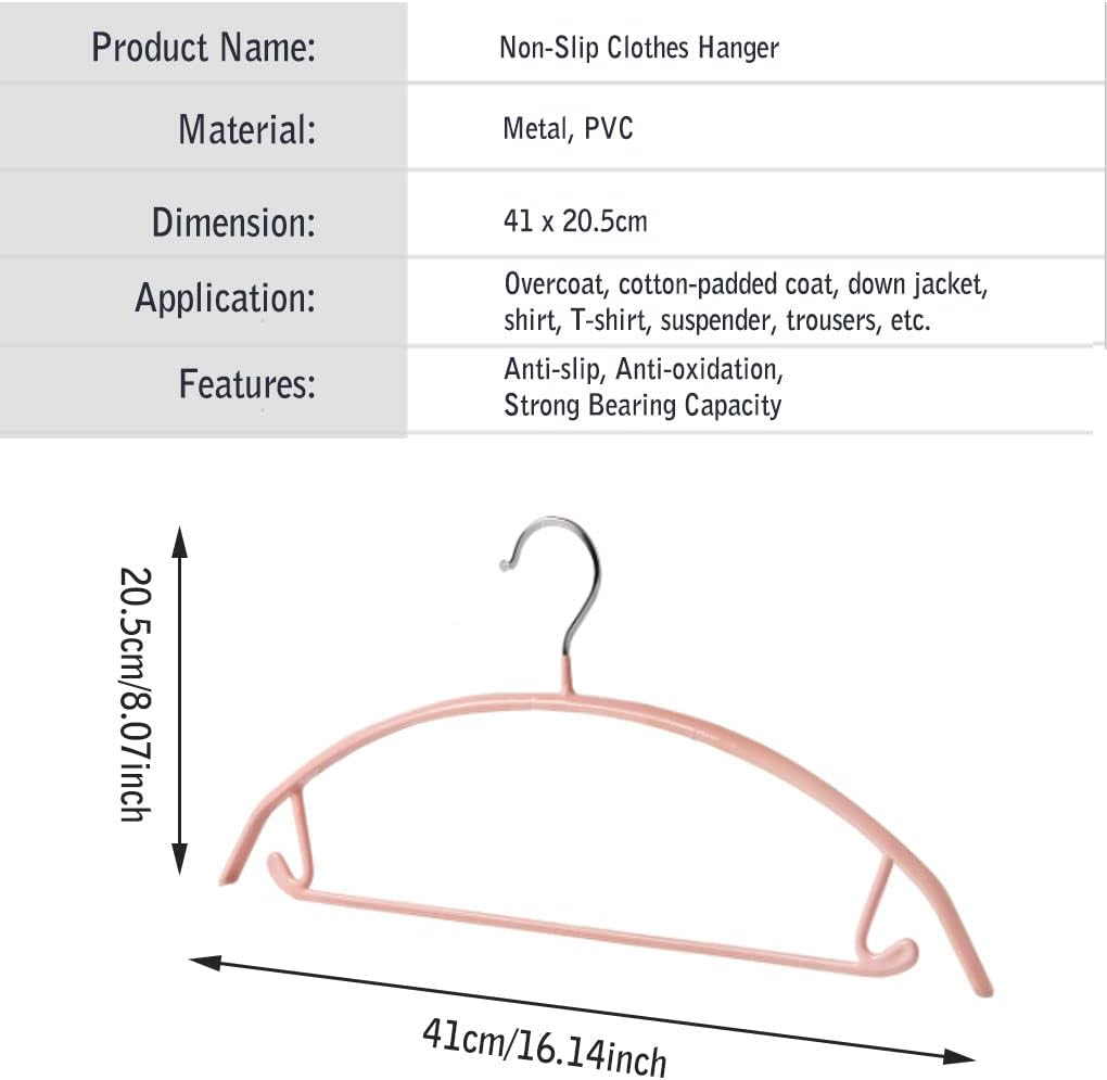 Vivva Clothes Pants Hangers, Coat Hangers Non-Slip Padded Closet Organizer Storage, Pants Hanger, Sweater, Dress, Jacket, No Shoulder Bumps, Not Plastic(Silver Grey, 10Pcs) - Beige image number 2