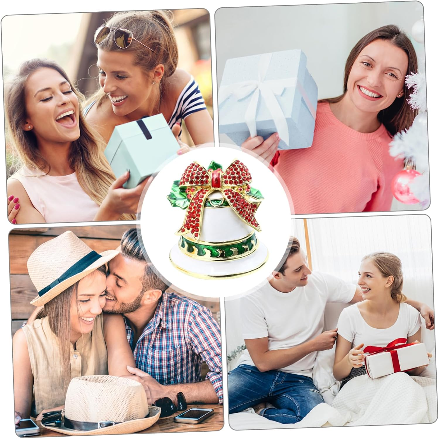 Christmas Bell Jewelry Box Alloy Craft Storage Box Xmas Adornment for Christmas Decorations image number 2