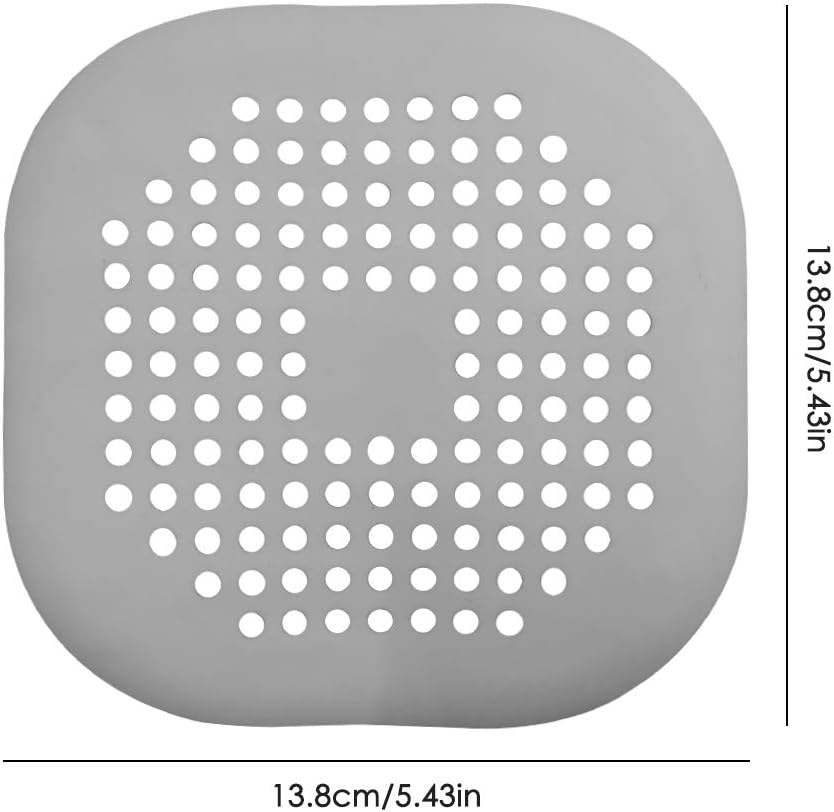 4 Pcs Silicone Drain Protector with Sucker, SENHAI Sink Strainer Shower Hair Catcher Bathtub Drain Cover for Kitchen Bathroom- White, Grey image number 3