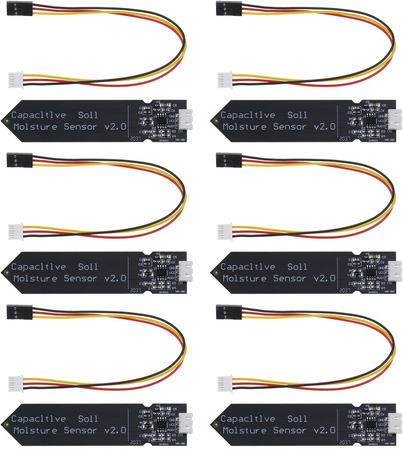 Ecsing 6PCS Capacitive Soil Moisture Sensor Hygrometer Module V1.2 Corrosion Resistant Module PH2.54MM-3P Interface Supports 3-Pin Gravity Sensor Interface image number 2